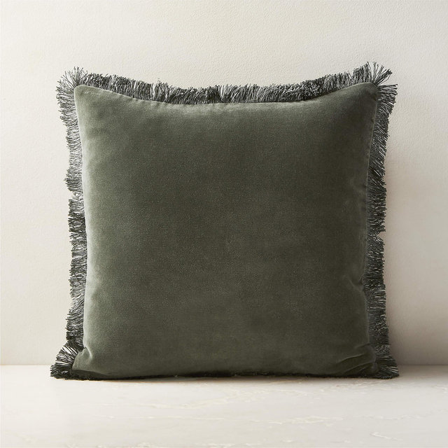 Personalized Bettie Forest Green Velvet Throw Pillow with Down-Alternative Insert 18"x18"