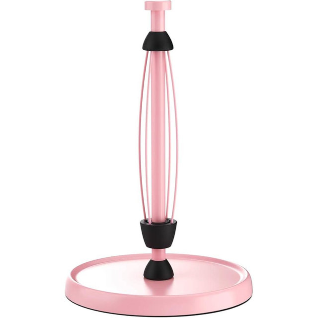 Pink Paper Towel Holder Countertop, Pink Kitchen Accessories Decor, Stainless Steel, Weighted Base, Paper Towel Roll Holder Stand with Ratchet Mechanism for Kitchen Bathroom Farmhouse Essentials