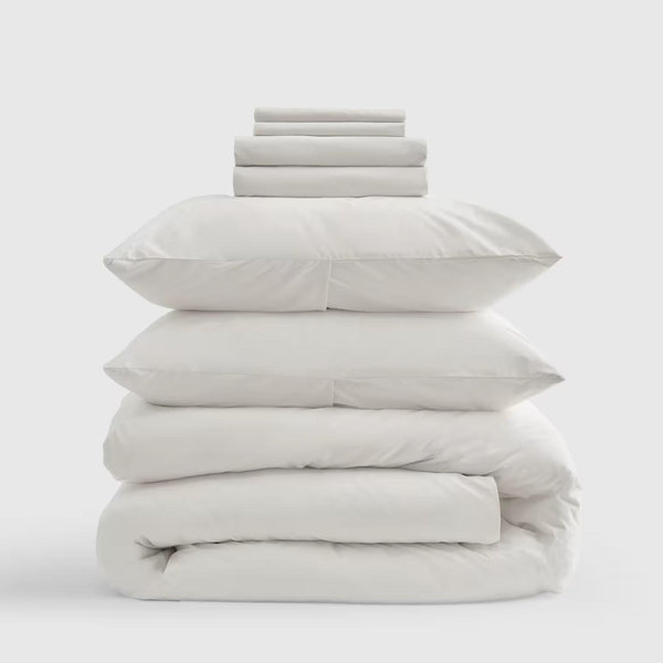 Quince Classic Organic Percale Deluxe Bedding Bundle: Queen, White