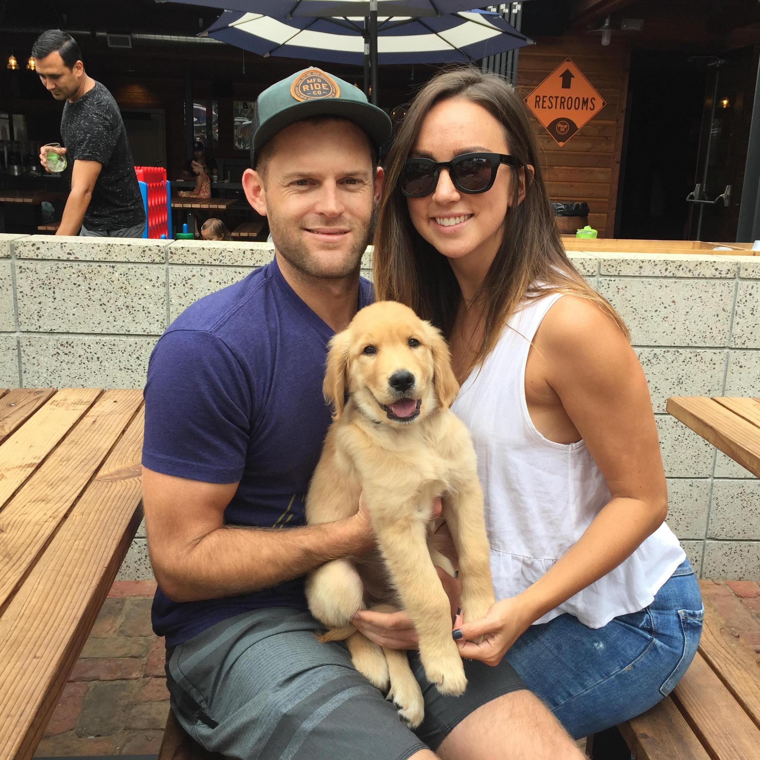 Showing baby Boone around his new home, Carlsbad, CA.