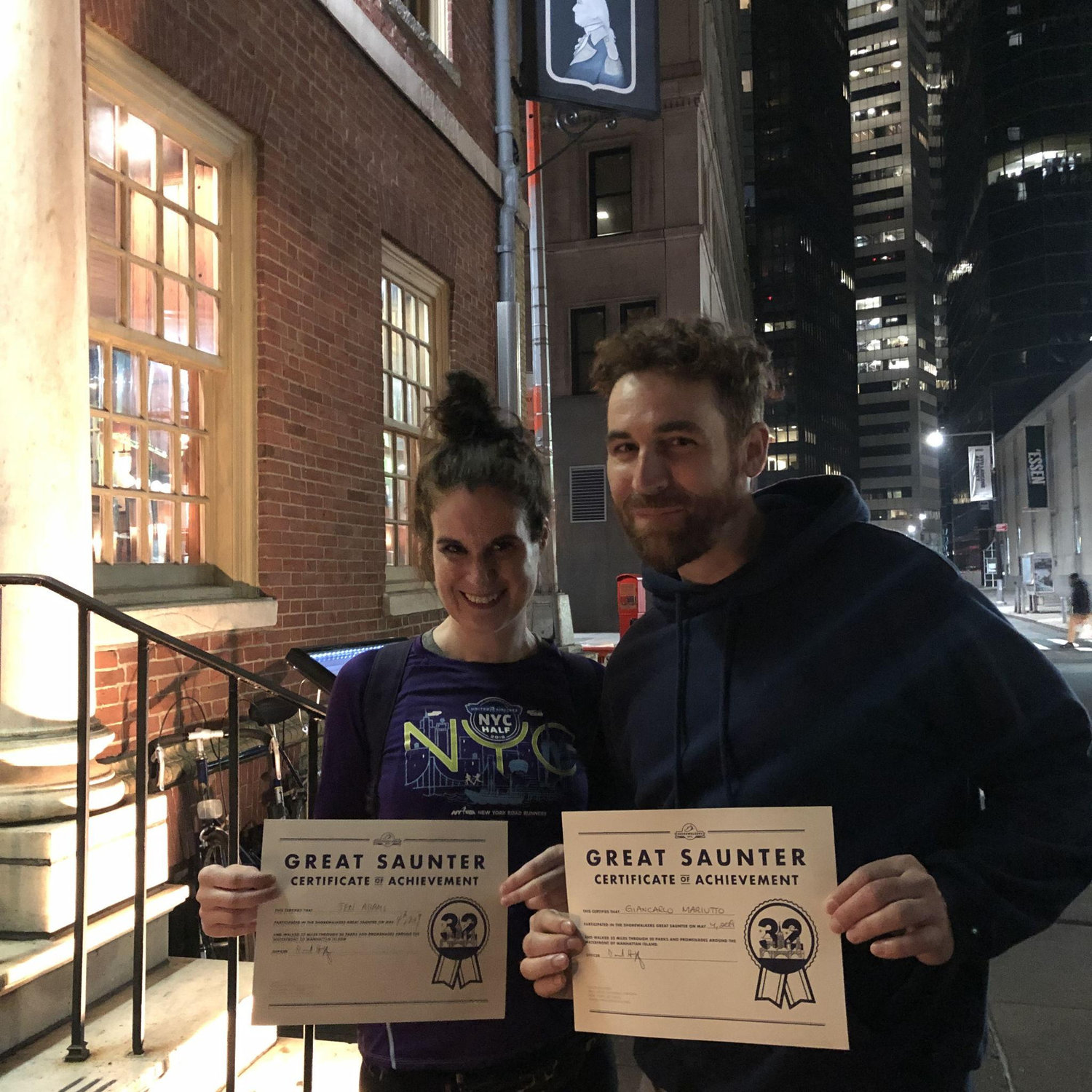 In 2019, we completed the Great Saunter, a 32-mile walk around the entire perimeter of Manhattan! Now we share the same chiropractor.