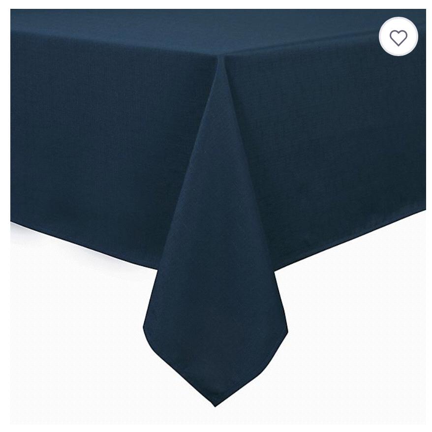 Basics 60-Inch x 120-Inch Oblong Tablecloth in Navy