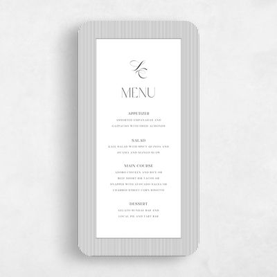 White Rounded Wedding Menu - Tristabelle