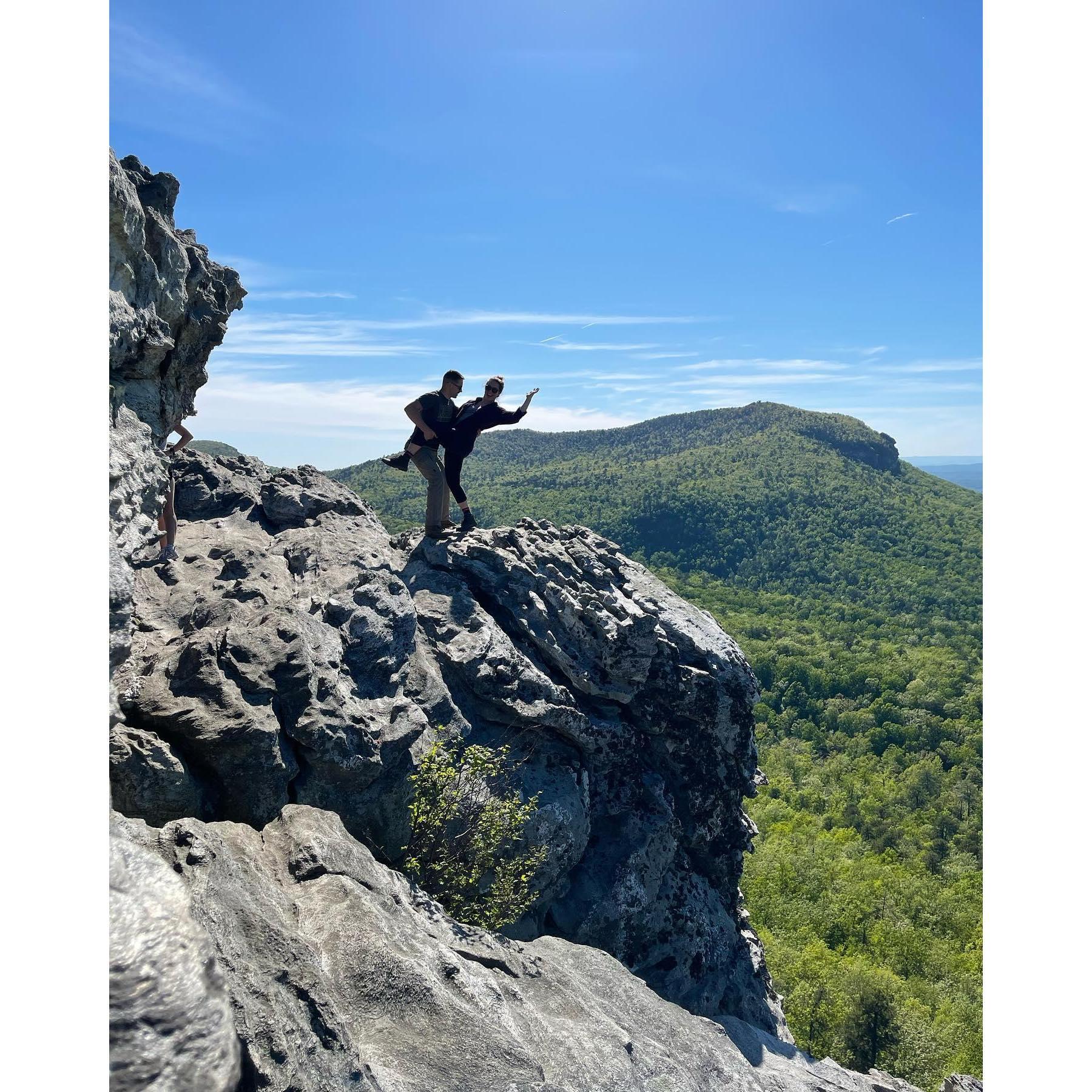 A fellow hiker screamed & snapped this photo because it "looked so scary and cool!" (Hanging Rock State Park, NC)