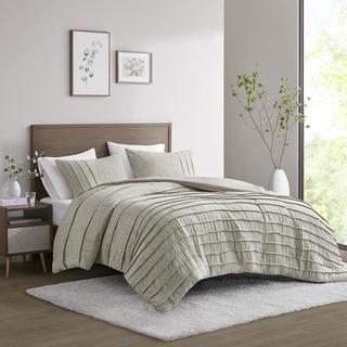 Maddox 3-Piece Oversized Comforter Set with Pleats