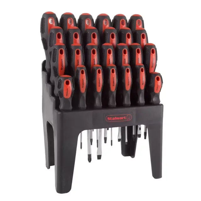 Stalwart 26-Piece Screwdriver Set in Red/Black