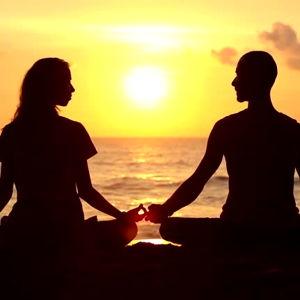 Sunset Couple Yoga in Postiano