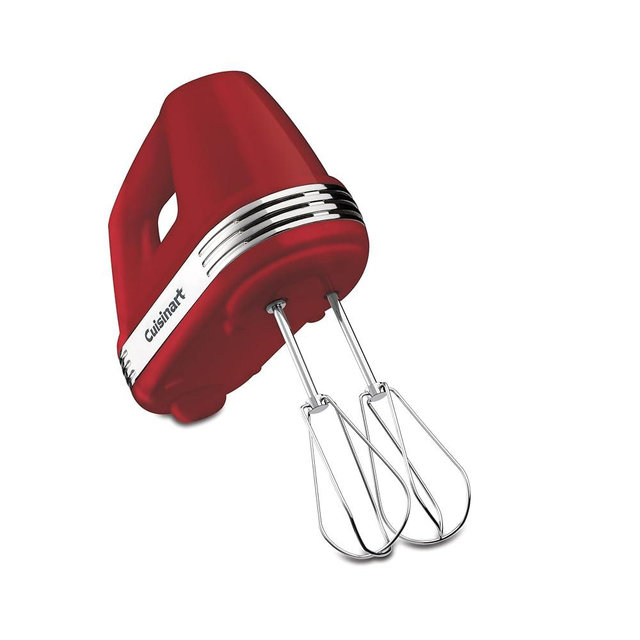 Cuisinart Power Advantage 5-Speed Hand Mixer, 220W-Motor Hand Blender Electric Mixer with 5 Speed Settings, Extra-Long Dishwasher-Safe Beaters, 60-Inch Swivel Cord, HM-50RE, Red