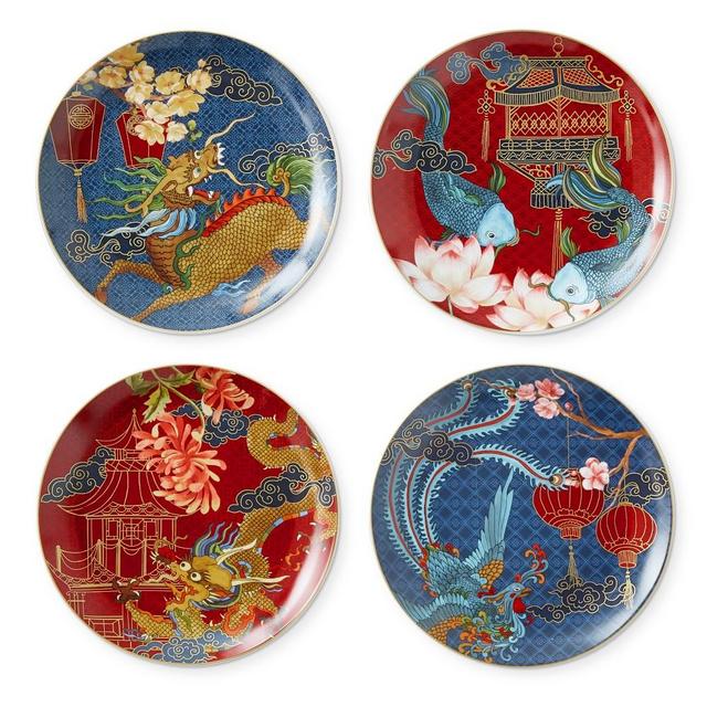 Lunar New Year Mixed Salad Plates, Set of 4