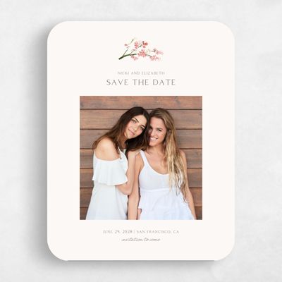 Pink Rounded Wedding Save the Date - Allamia Photo