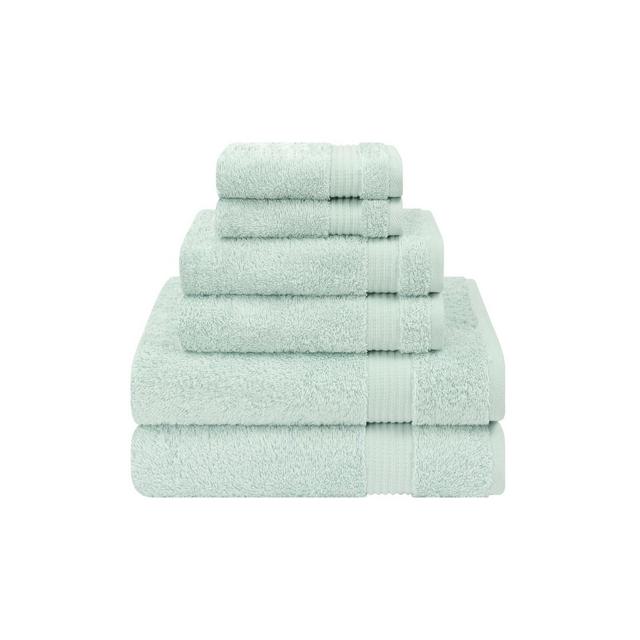 American Soft Linen Bekos 6 Piece Towel Set, 100% Cotton Bath Towel Set for Bathroom, Mint