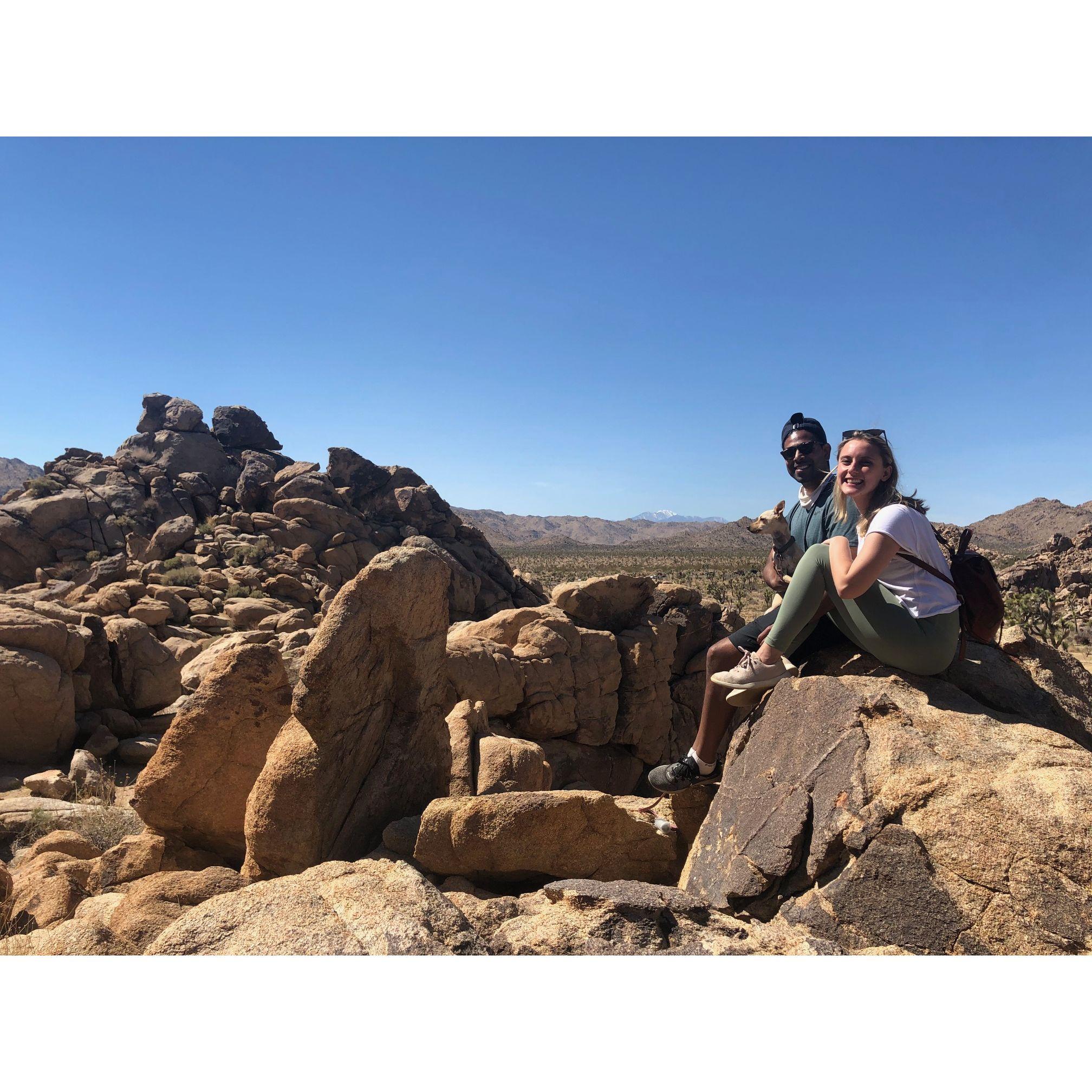 Hiking in Joshua Tree.