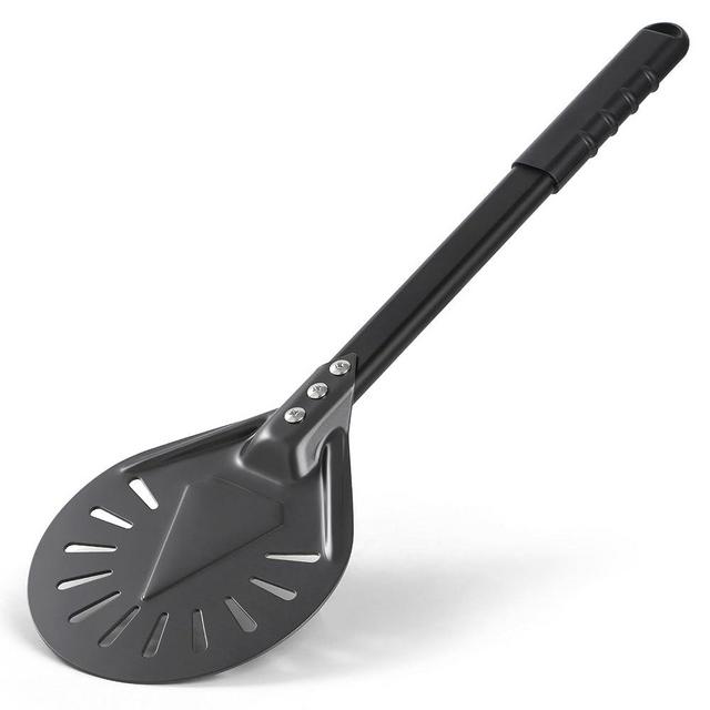 8” Pizza Turning Peel - Pizza Turner - Restaurant-Grade Aluminum Perforated Pizza Peel Lightweight Metal Outdoor Pizza Oven Accessories