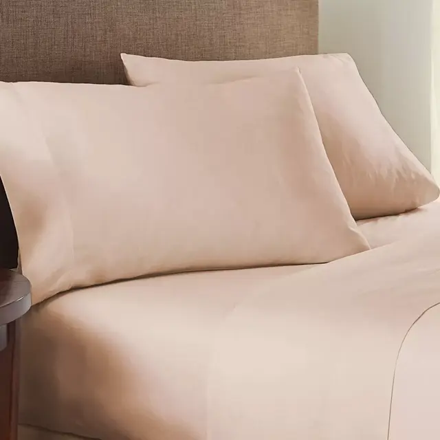 Nestwell™ Organic Cotton 300-Thread-Count Queen Sheet Set in Light Clay