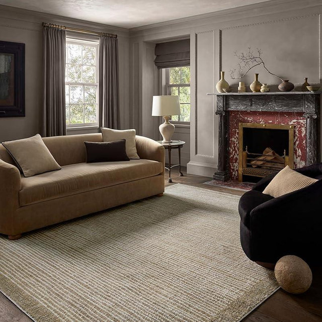 Loloi Jeremiah Brent Bleecker Collection BLE-02 Sand/Charcoal 7'-10" x 10' Area Rug