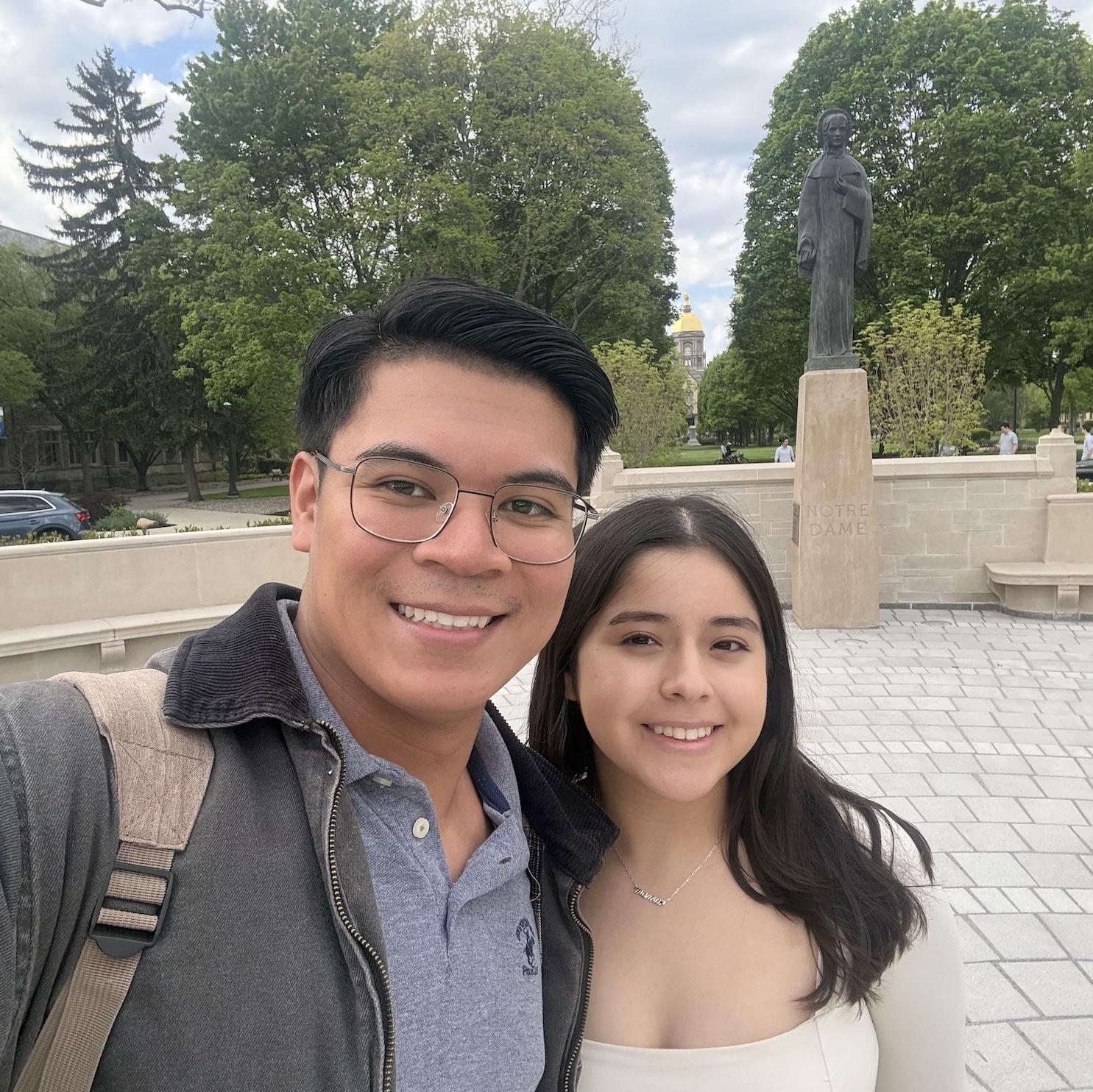 Our most recent picture at Notre Dame! Soaking it all in before leaving to Arizona.