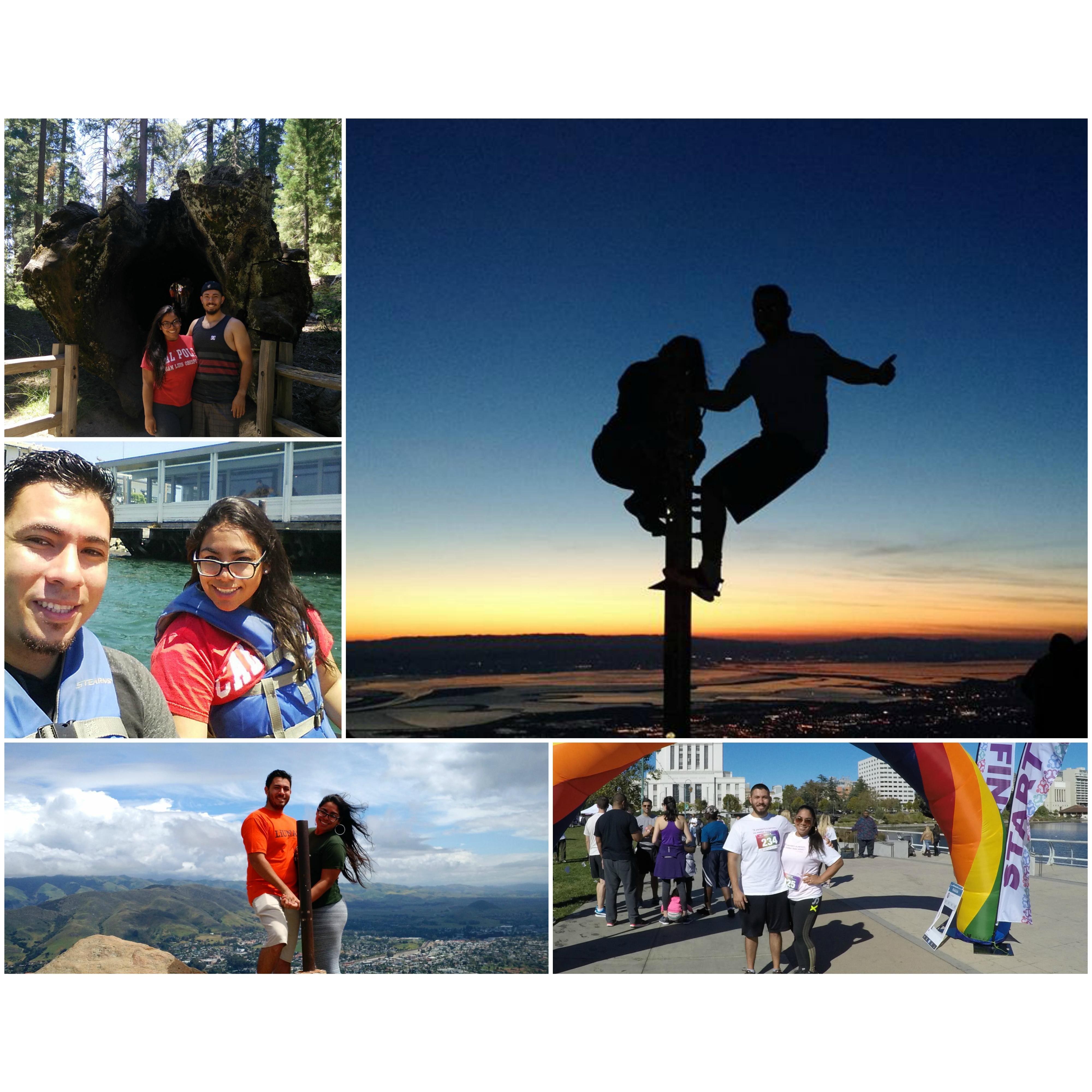 we try to stay active as often as we can. hiking, kayaking, fun runs, etc.