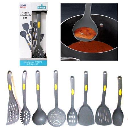 8 Kitchen Cooking Utensils Set Nylon Serving Tools Server Spatula Spoon Cookware