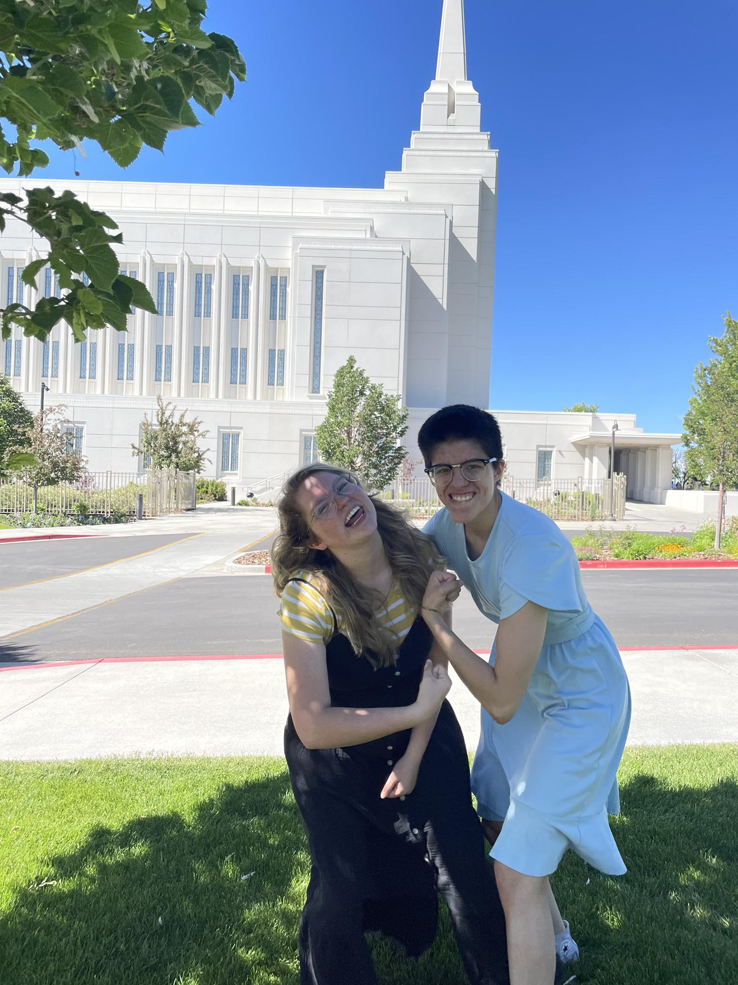 June 2021:
This is a photo of Ashley and JJ at the Rexburg, Idaho temple following JJ's roommate's endowment session. Enjoy some photos during the peak of their accidental courting period!