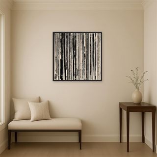 33 RPM Black & White Square Print Framed Canvas Wall Art