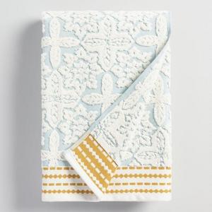 Aqua Seaside Tile Sculpted Bath Towel