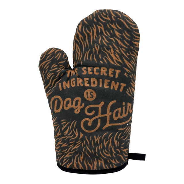 The Secret Ingredient Is Dog Hair Funny Puppy Pet Chef Novelty Kitchen Utensils - Crazy Dog Bakeware For Dog Lovers Black Oven Mitt