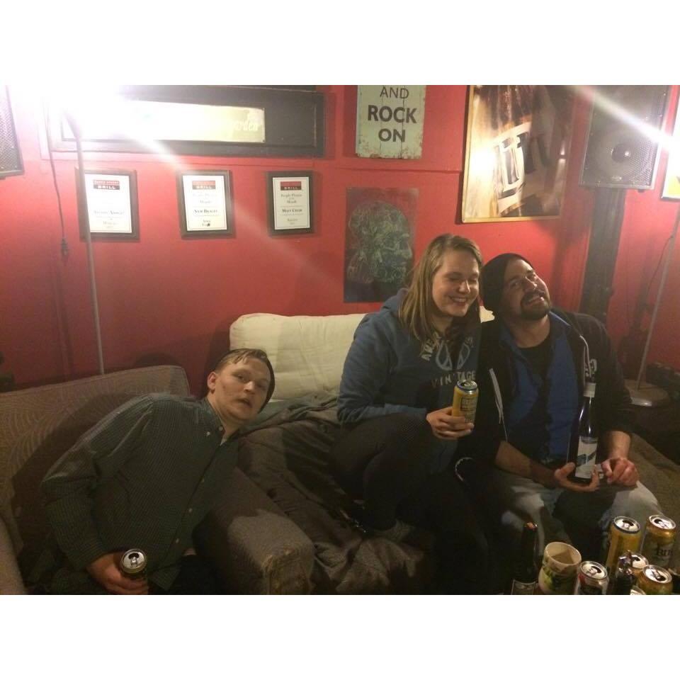 First known photograph of us, in the recording studio basement on Oakland Ave 2.10.16