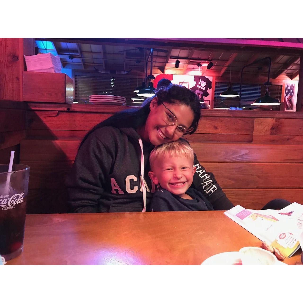 When first started dating, I took the family out to Texas Roadhouse, and David wanted to sit by Fer.  He couldn't stop cheesing, and I knew I had a keeper right here.
