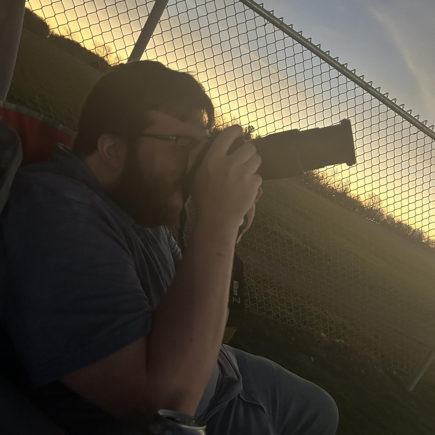 A picture of Joel during the total solar eclipse!
