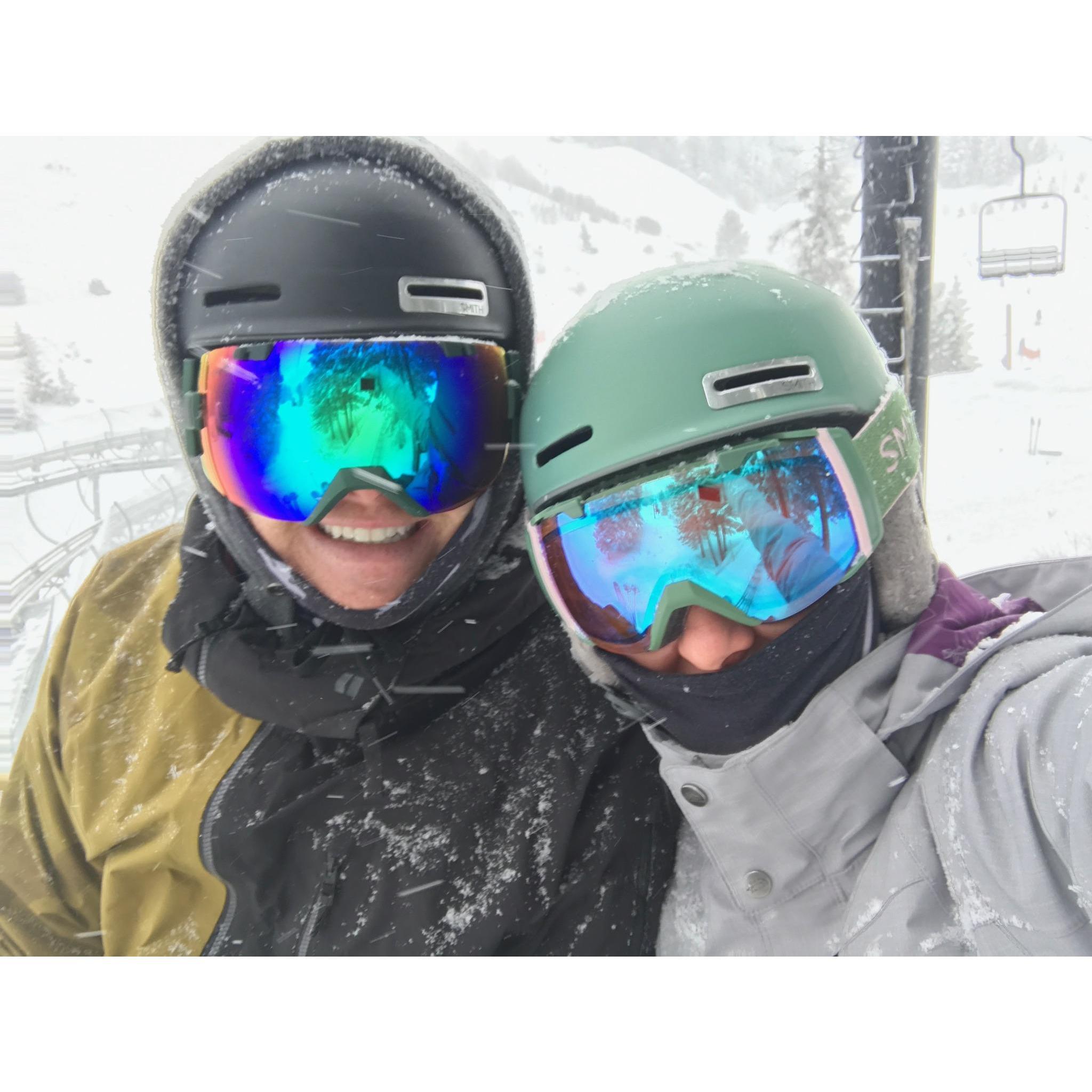 Ski trips out West growing up were one of the things that lured Jenn to Idaho, and now she has her own personal ski instructor for life