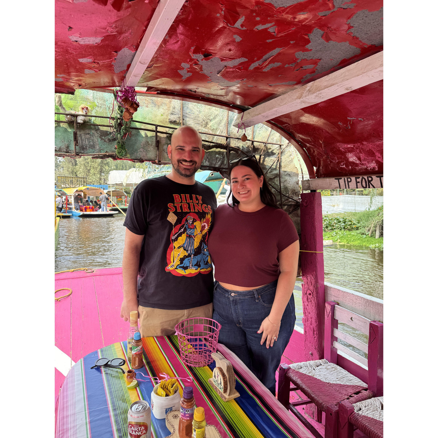 Visiting the floating gardens at Xochimilco (outside Mexico City).