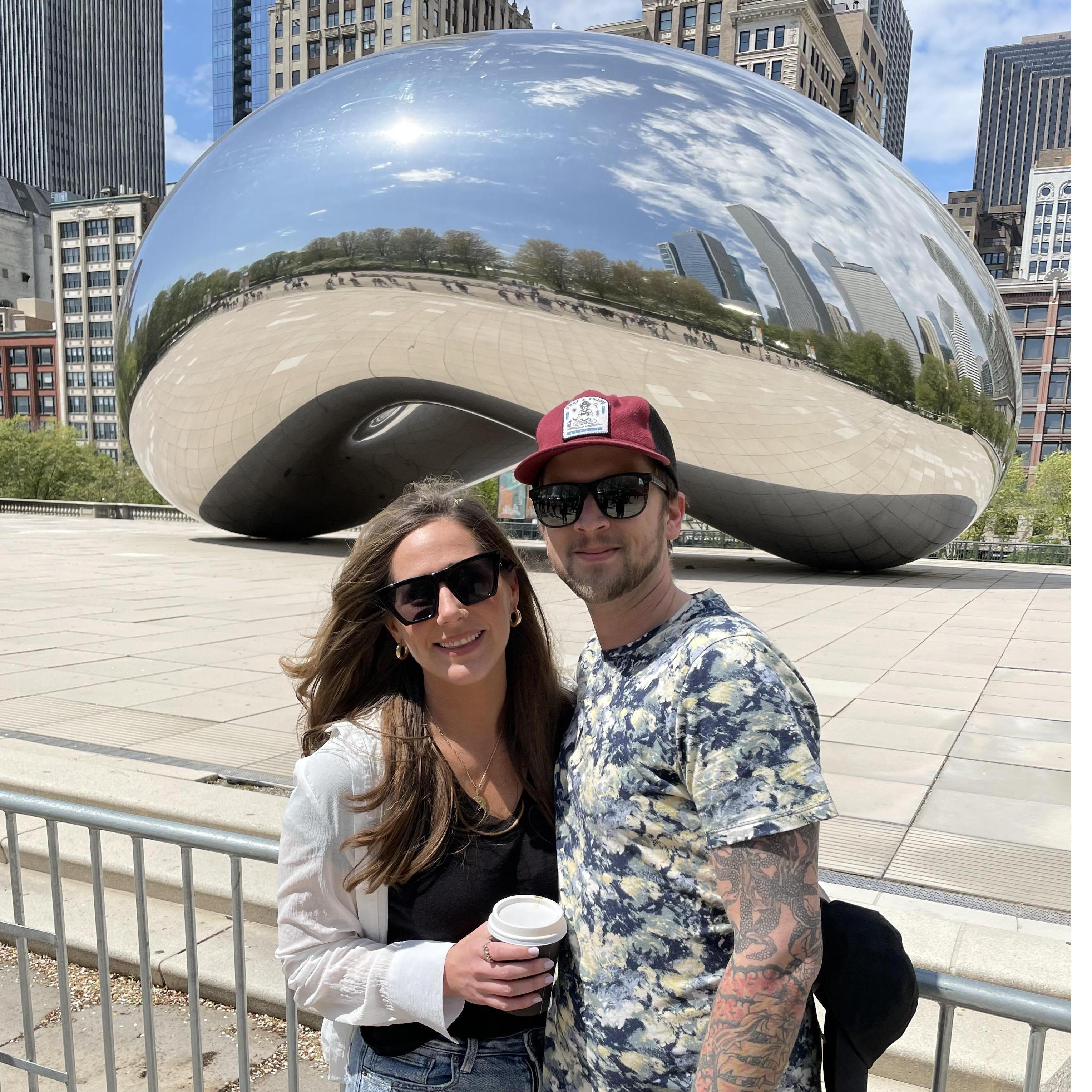 Drew's first time seeing the Bean!