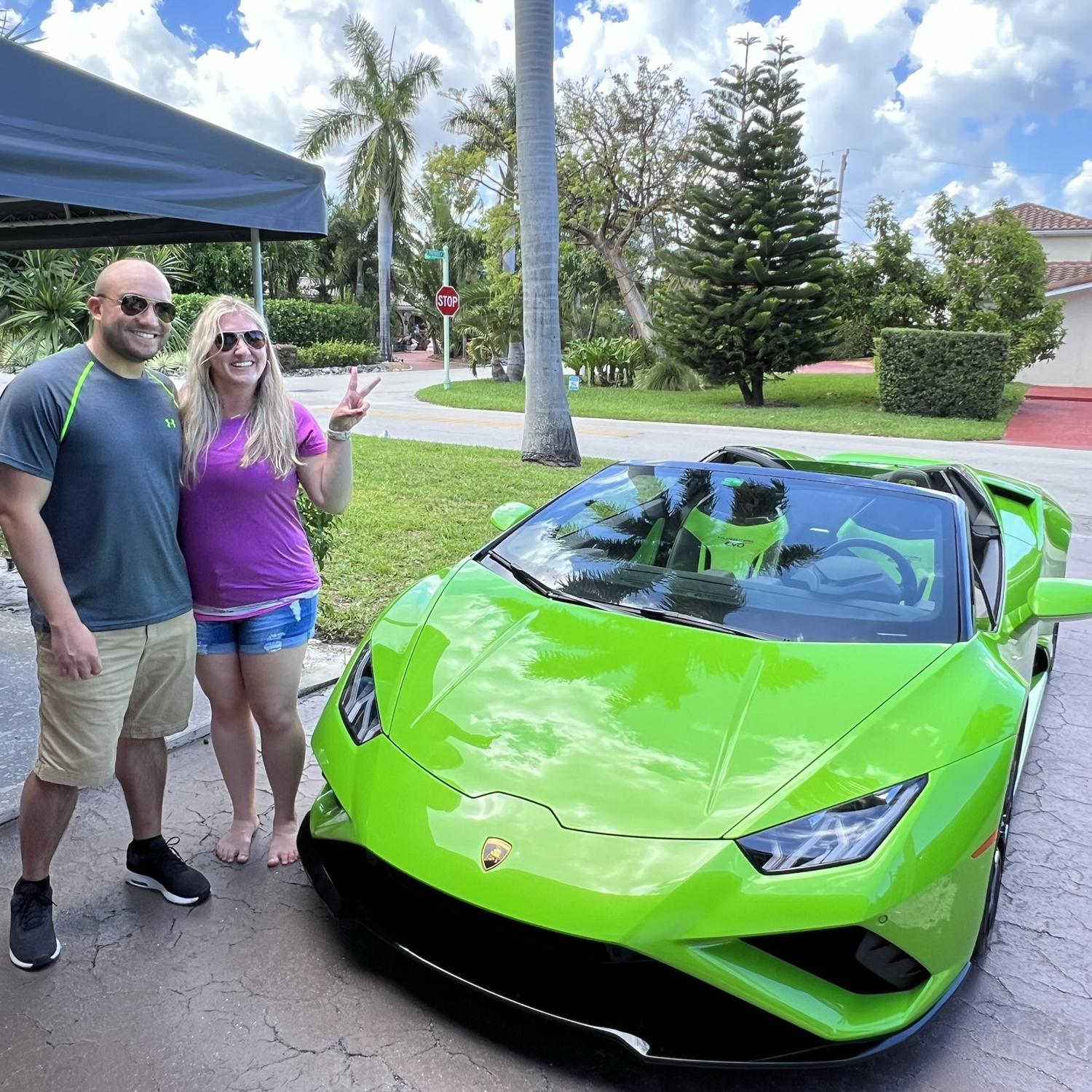 Tom rented a Lamborghini for his birthday - the weekend we got engaged!
