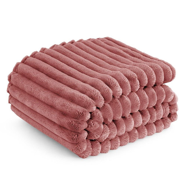 Bedsure Brick Dust Fleece Throw Blanket for Couch - Super Soft Cozy Blankets for Women, Cute Small Blanket for Girls, 50x60 Inches