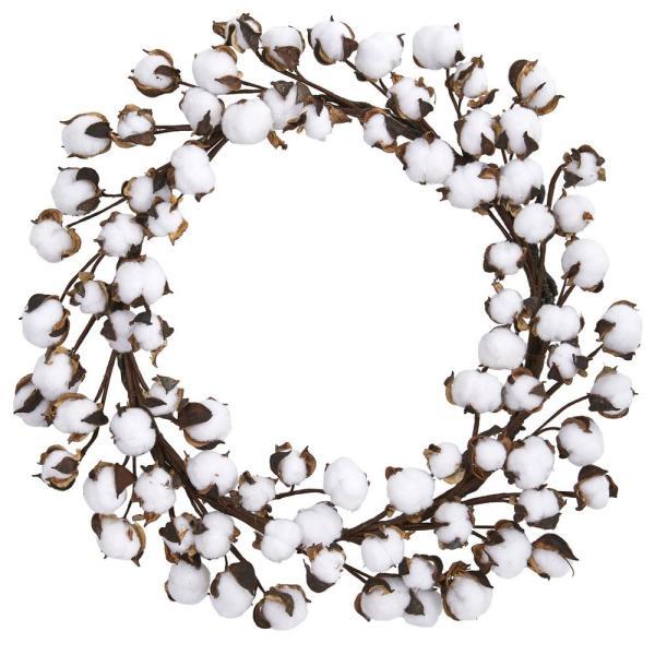 20 in. Cotton Ball Wreath