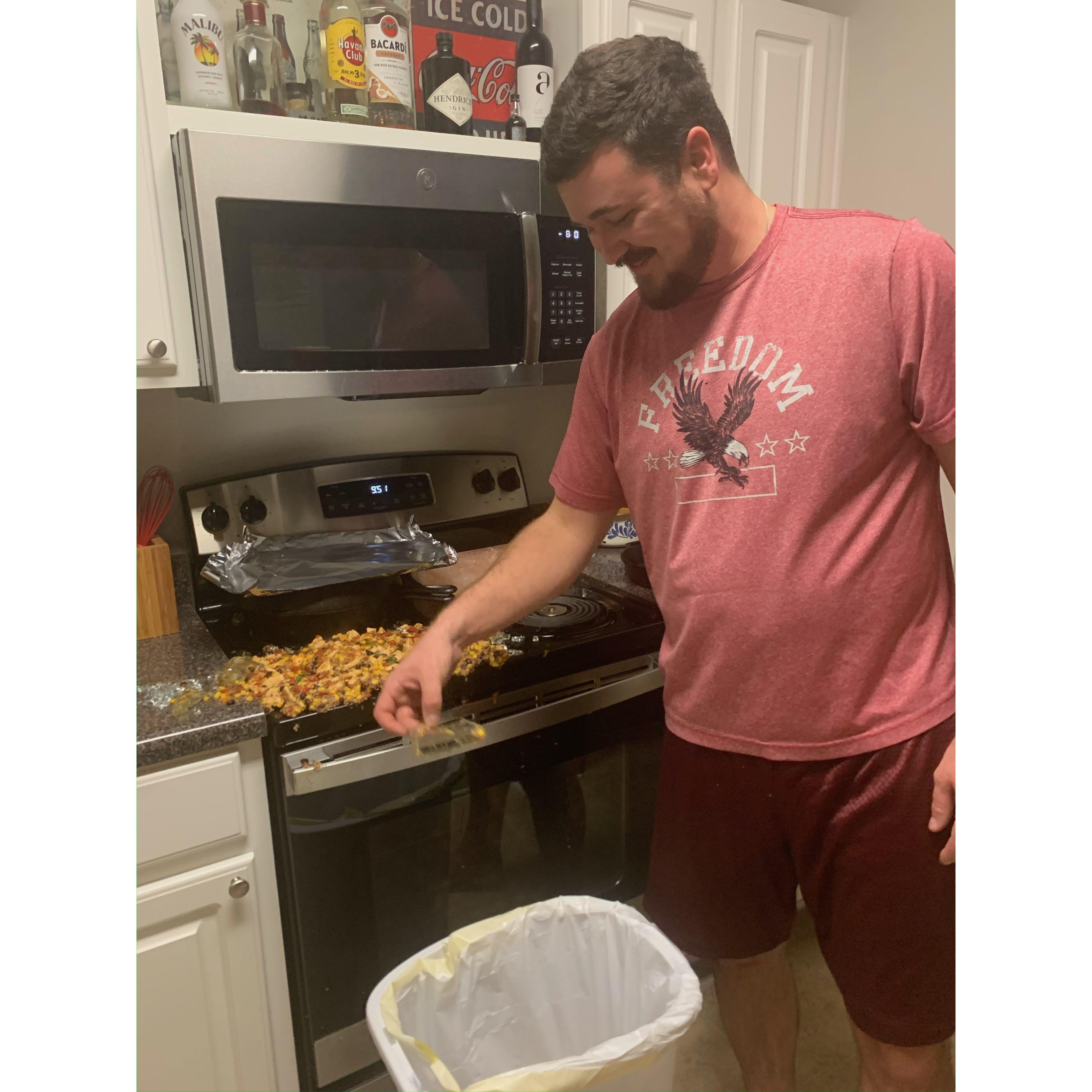 IYKYK - Quinoa enchilada bake gone wrong at Mark's apartment.
