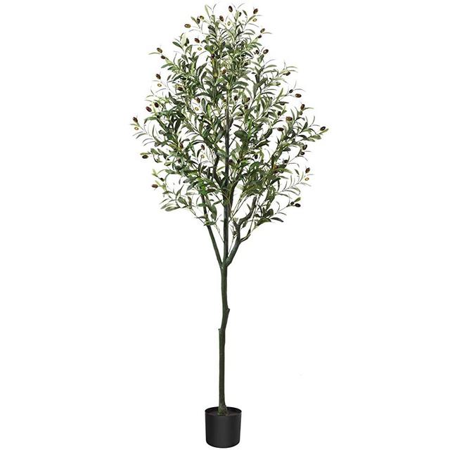 CROSOFMI Artificial Olive Tree Plant 5.9 Feet Fake Topiary Silk Tree, Perfect Faux Plants in Pot for Indoor Outdoor House Home Office Garden Modern Decoration Housewarming Gift,1 Pack