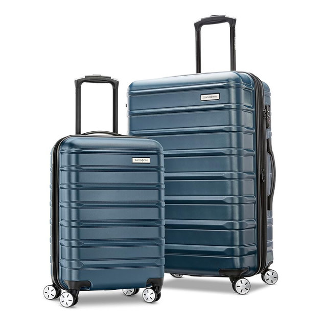 Samsonite Omni 2 Hardside 2 Piece Set - Includes Carry-On & Medium Checked Suitcases - 360° Dual Spinner Wheels - Integrated TSA Lock & Expansion - Amazon Exclusive -Nova Teal