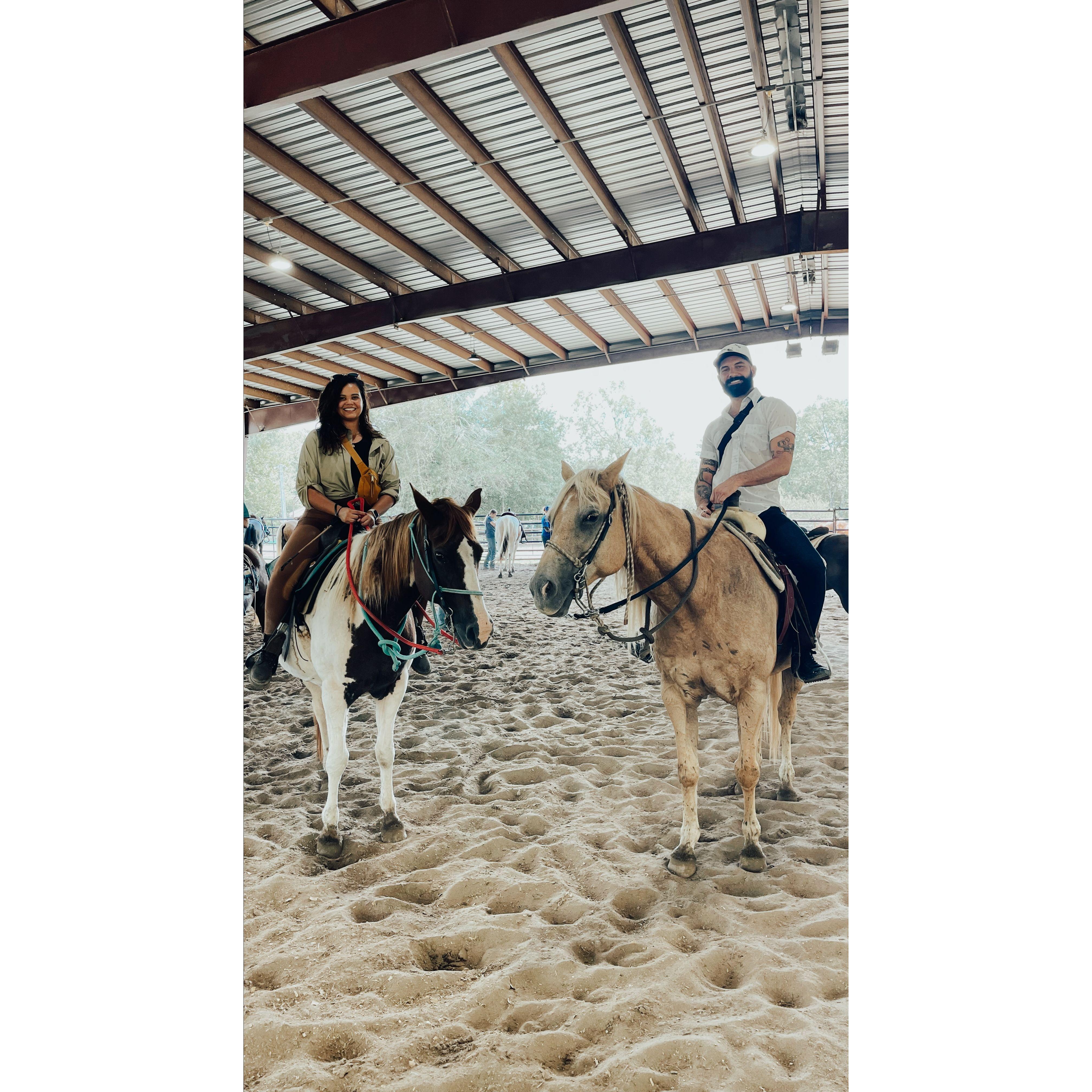 The day Michael proposed to TahJah. TahJah use to ride horses for several years. So Michael proposed to her on horseback.