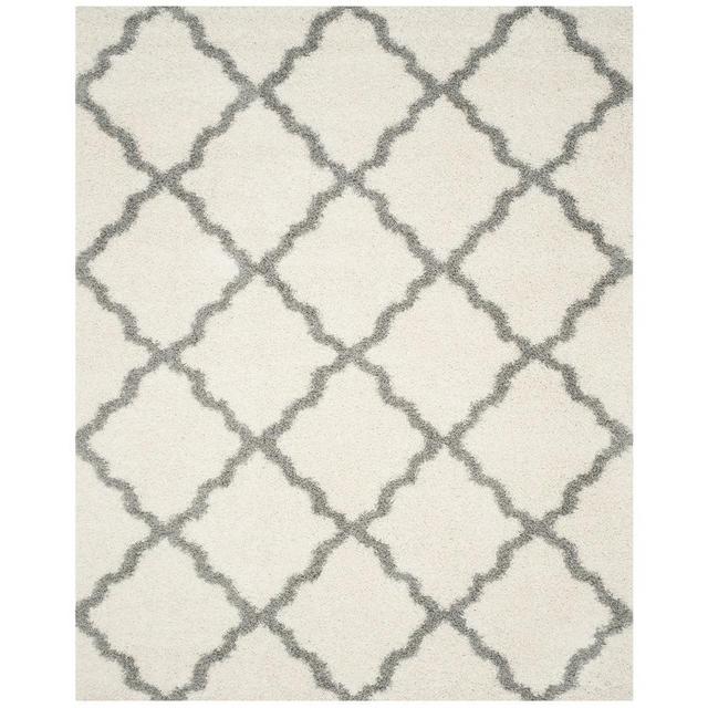 Safavieh Dallas Shag Ivory/Gray Rectangular Indoor Machine-made Moroccan Area Rug (Common: 8 x 10; Actual: 8-ft W x 10-ft L)