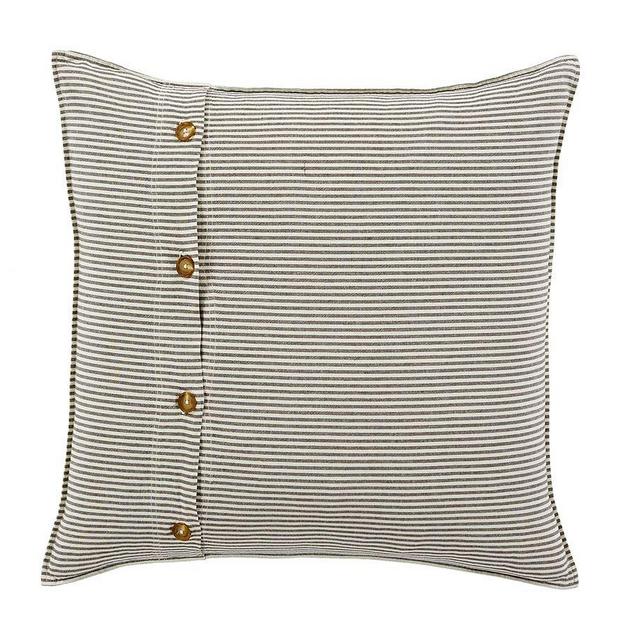 Wheaton Stripe Cotton Linen Blend Sham, Euro, Gray