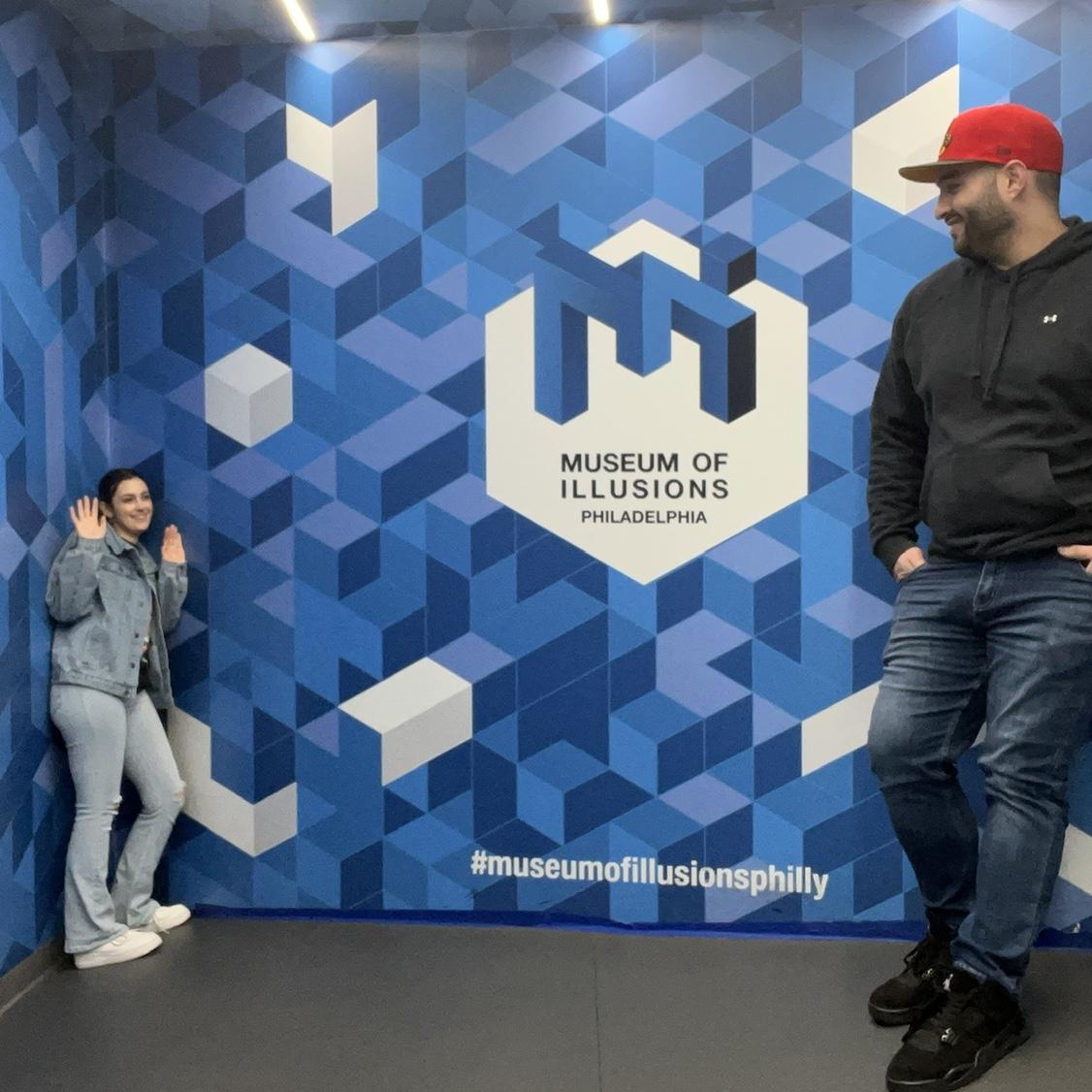 Our second trip together, this time to Philly. Here we are at the Museum of Illusions