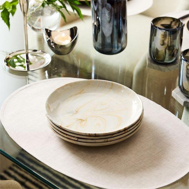 Marble Swirl Salad Plate, Neutral, Set of 4