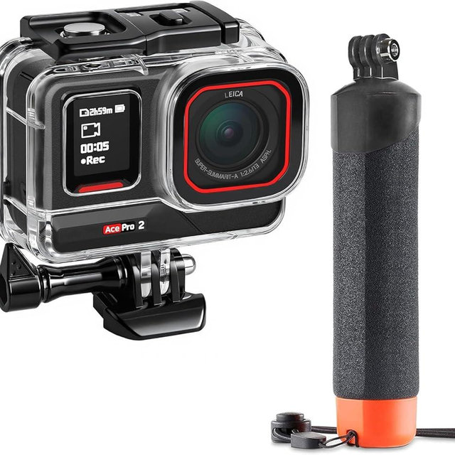 FitStill Diving Kit for Insta 360 ace pro 2/ace pro, 50M/164FT Waterproof Housing + Buoyancy Handle, for Underwater Photography ace pro 2 Accessories