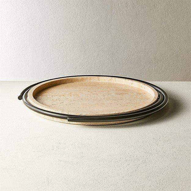 Telesto Travertine Tray