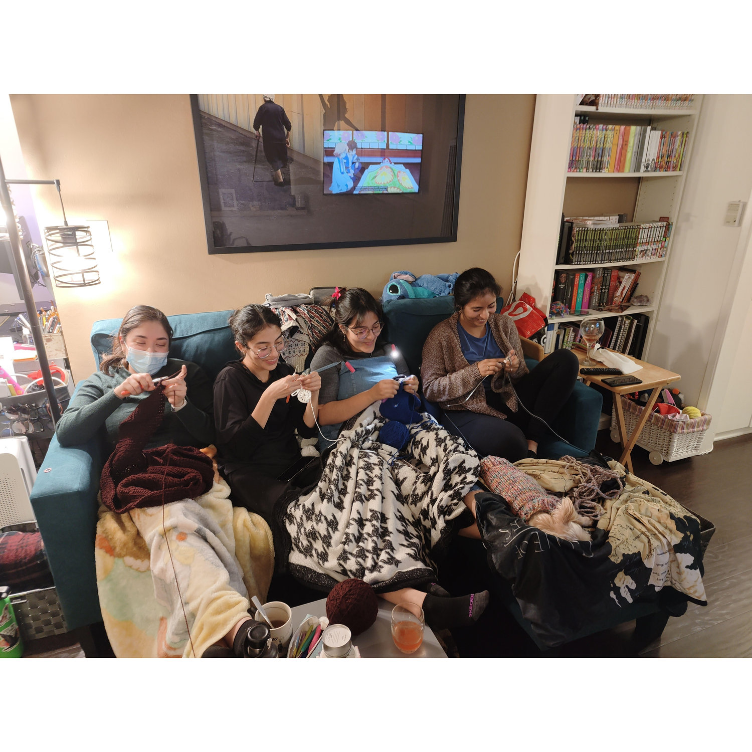The old folks knitting