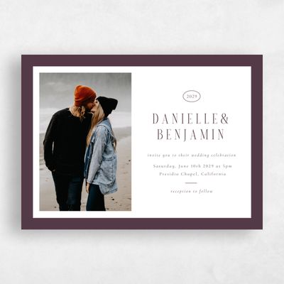 Dark Plum, Purple Wedding Invitation - Ciel Photo