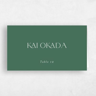 Hunter, Green Wedding Place Card - Buenos