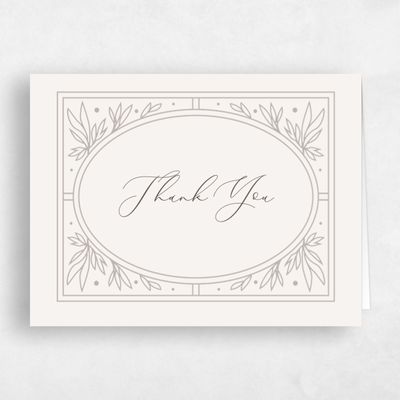 Greige, Beige Wedding Thank You - Poplar Landscape