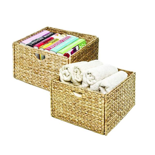Woven Hyacinth Storage Cube Basket (2-Pack) - 13x13x8